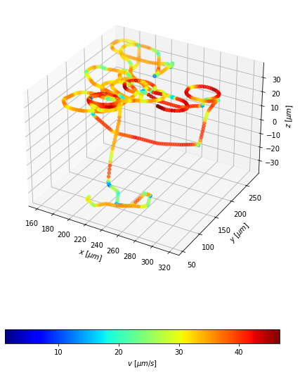 Trajectory of a single bacterium